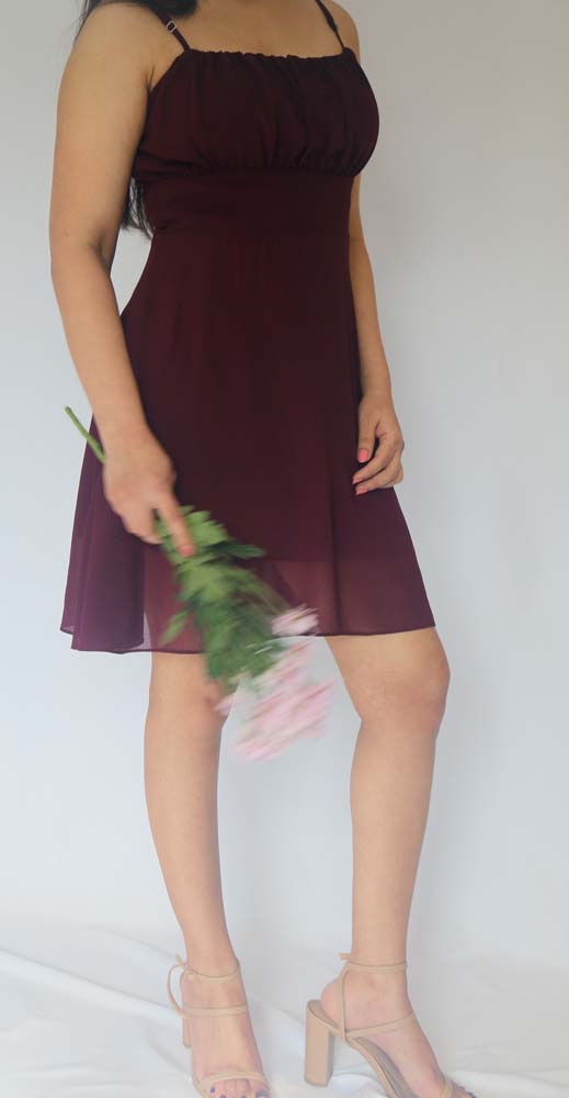 Jayda - Maroon Mini Dress
