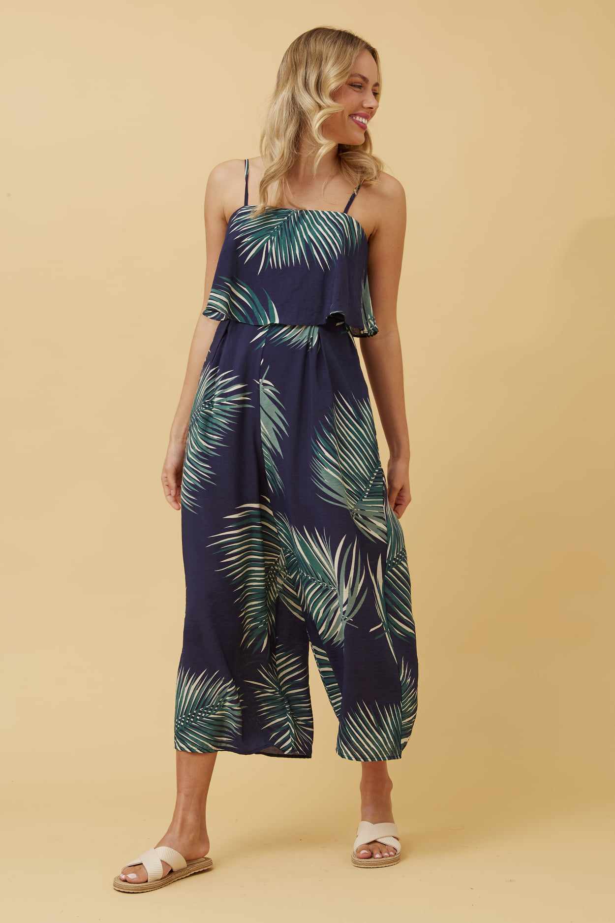 Magnolia- Leaf Print Jumpsuit