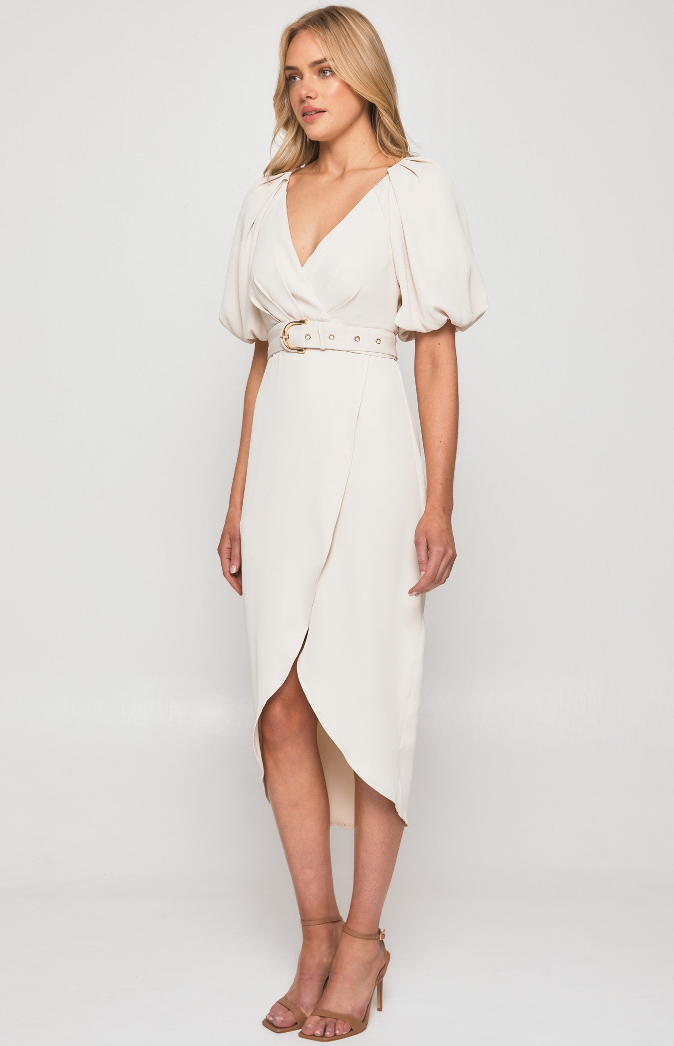 Adele - Pleated Shoulder Dress