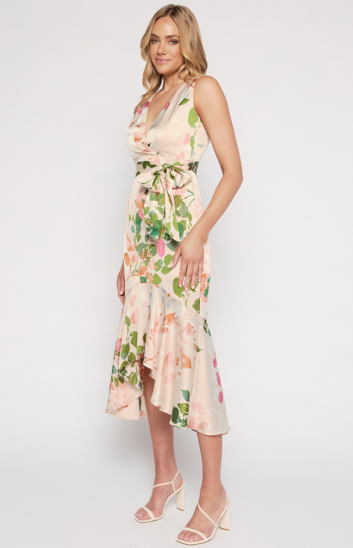 Olivia - Floral Print Midi Dress