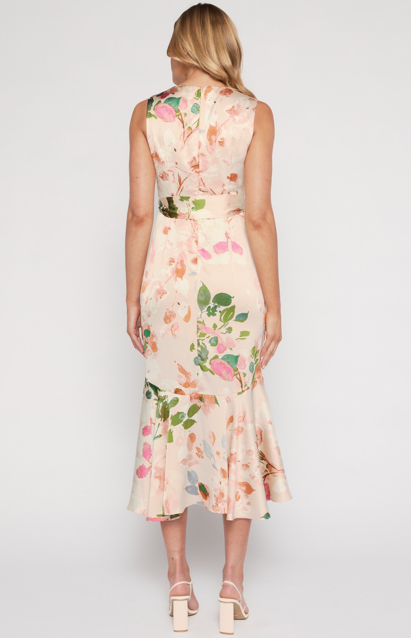 Olivia - Floral Print Midi Dress