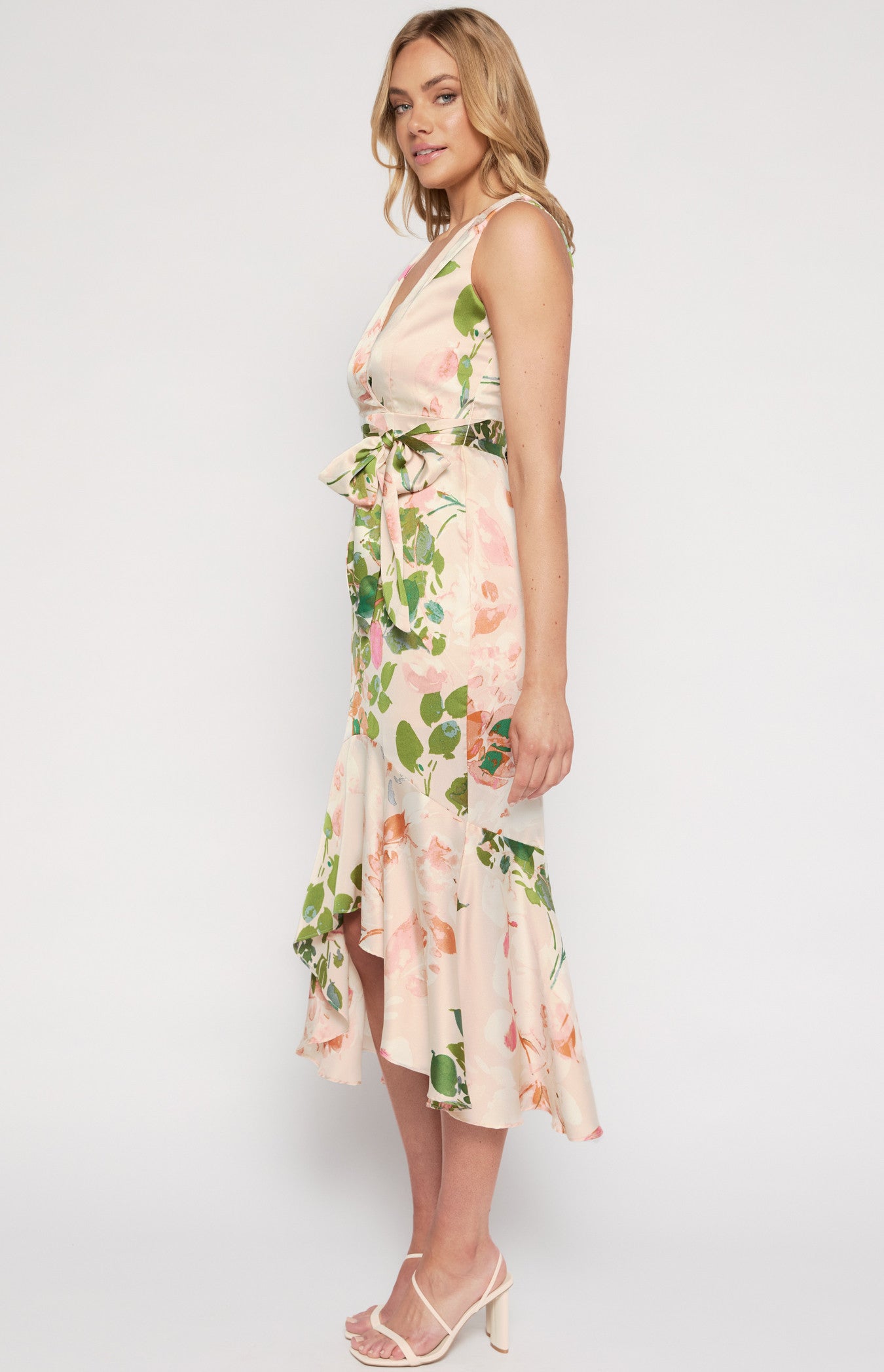 Olivia - Floral Print Midi Dress