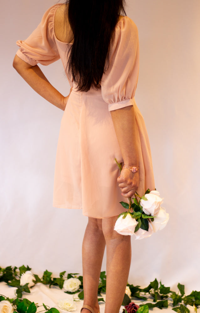 Arial -  Peach Mini Dress
