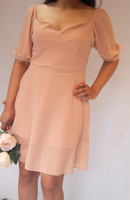 Arial -  Peach Mini Dress