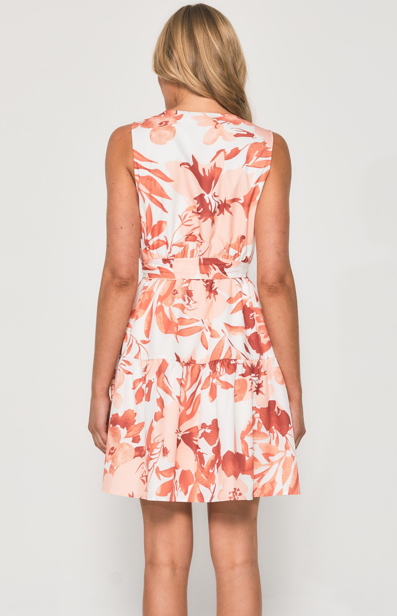 Lily -  Abstract Floral V Neck Dress