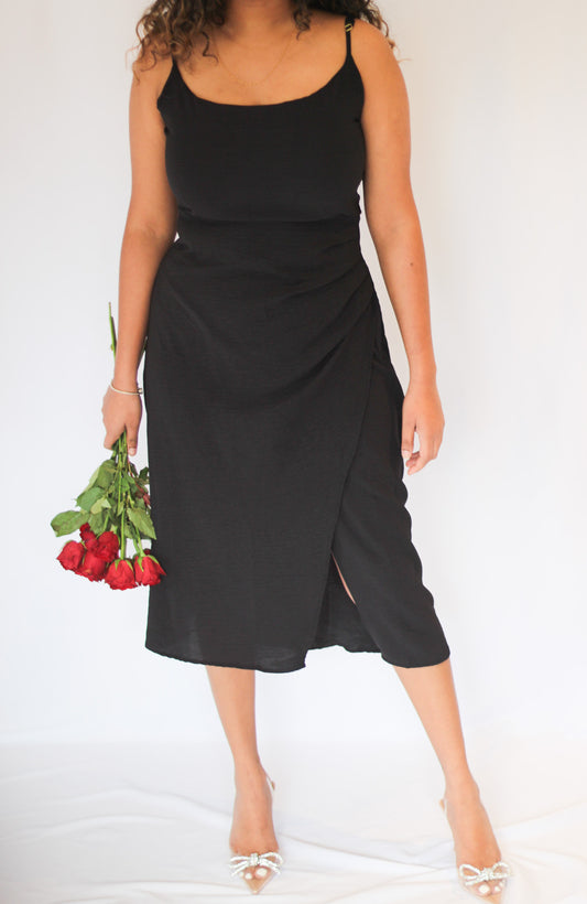 Serina - Black Midi Dress